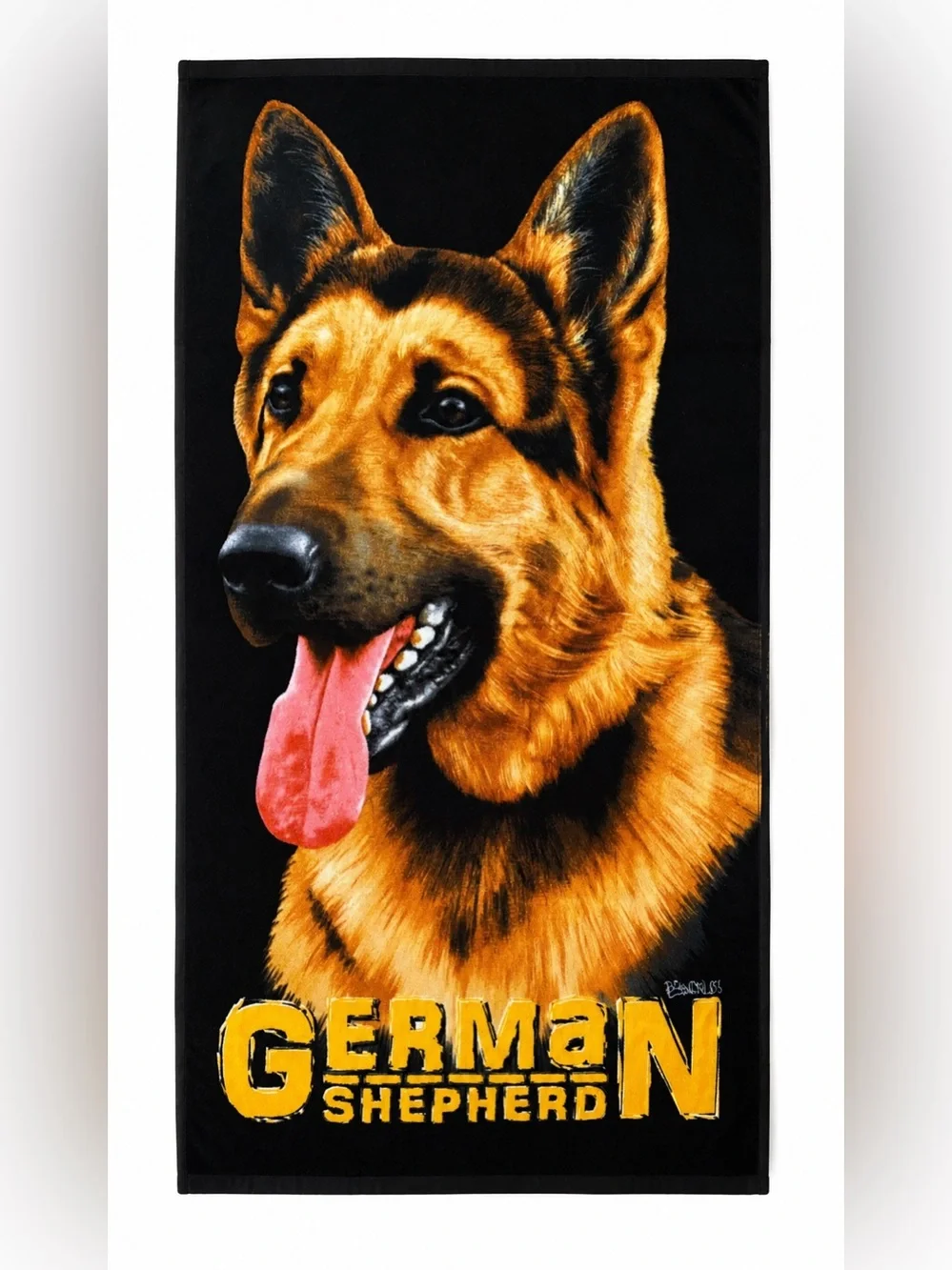German Shepherd Beach Towel 31x56 Black Cotton Dog Island Gear Bath Pool Towel